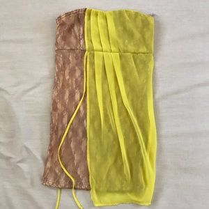 Unique lace and saffron cocktail dress